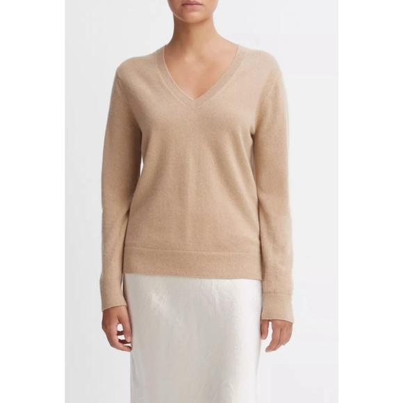 Vince Women's Beige Cashmere V-Neck Sweater XS - Picture 1 of 7